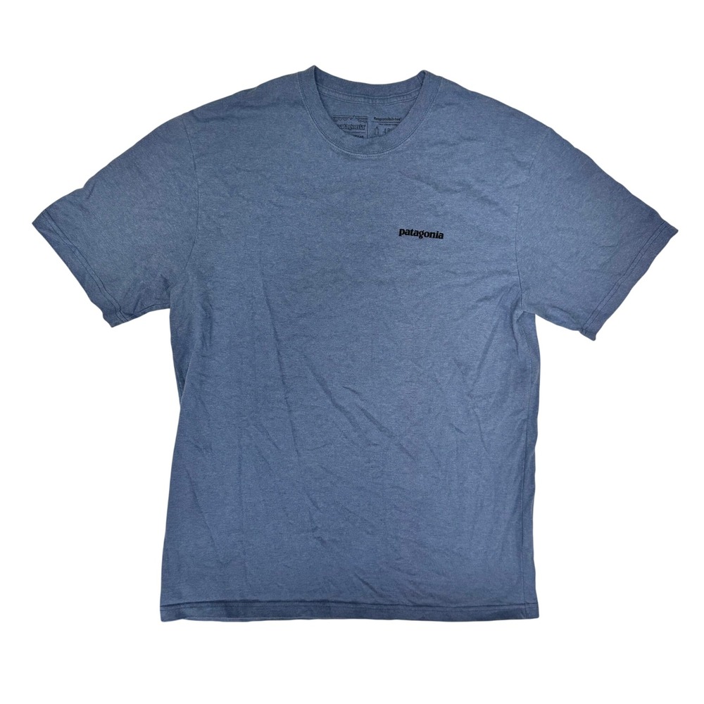Patagonia Mens Responsibili-Tee P-6 Logo T-Shirt Blue Heather Medium